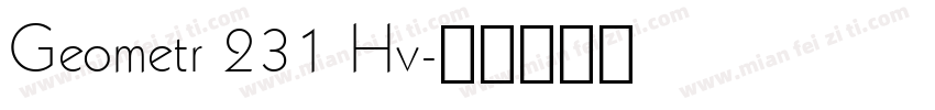 Geometr 231 Hv字体转换